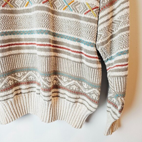Vintage 90's River Brand Mens Neutral Hand Loomed Sweater Tops, 1X - Picture 4 of 8